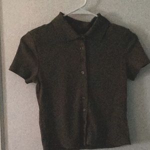 Moss colored button up shirt